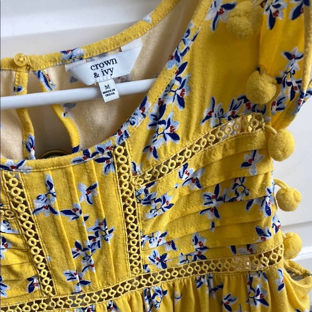 Yellow and blue Floral top - Picture 3 of 4